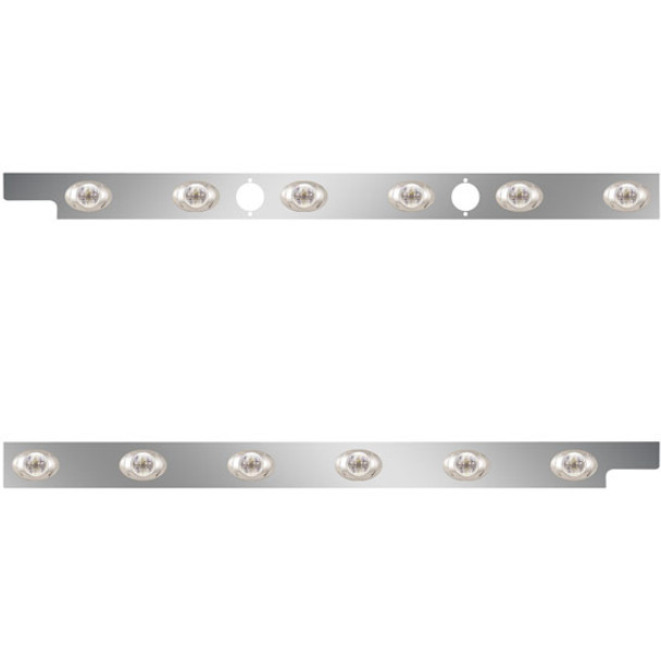 2.5 Inch Stainless Steel Cab Panels W/ 12 P3 Amber/Clear LEDs For Peterbilt 567 121BBC SFA