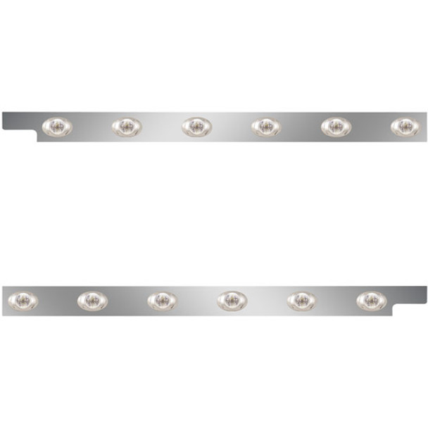 2.5 Inch Stainless Steel Cab Panels W/ 12 Amber/Amber M3 LEDs For Peterbilt 567 121BBC SFA