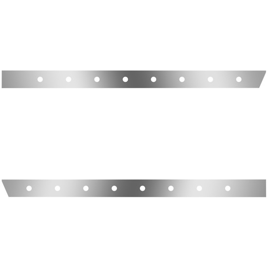 4 Inch Stainless Steel Extended Cab Panels W/ 32 - 3/4 Inch Light Holes For Peterbilt 378 & 379