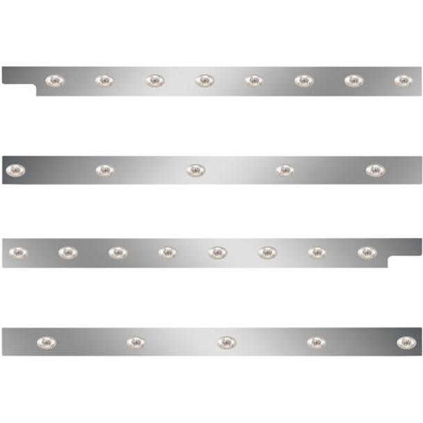 2.5 Inch S.S. Cab-Sleeper Panels W/ 26 P3 Amber/Clear LEDs  For Peterbilt 567 121BBC, 579 123BBC