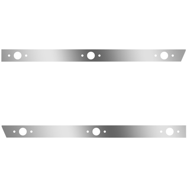 3 Inch Stainless Steel Extended Cab Panels W/ 6 P1 Light Holes For Peterbilt 378, 379, 388, 389