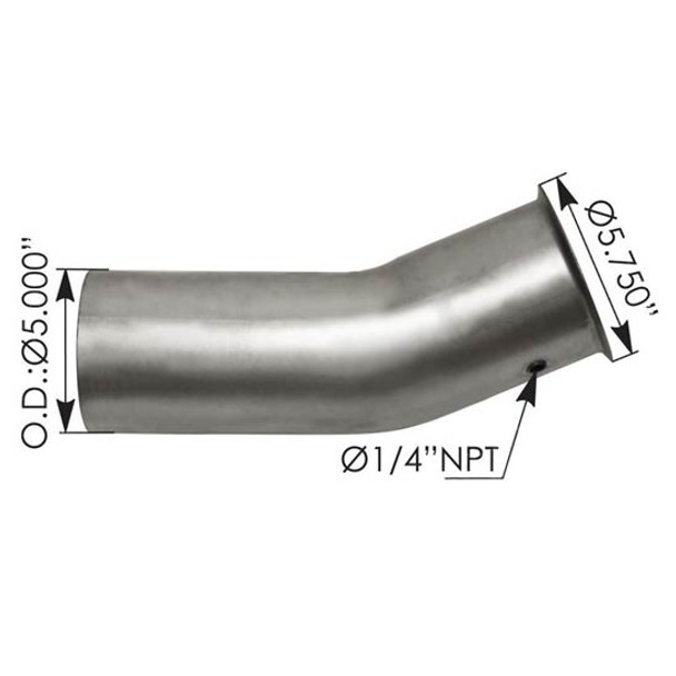TPHD Steel Turbo Pipe, Replaces K180-17915 For Kenworth T600, T800, W900 With CAT Engine