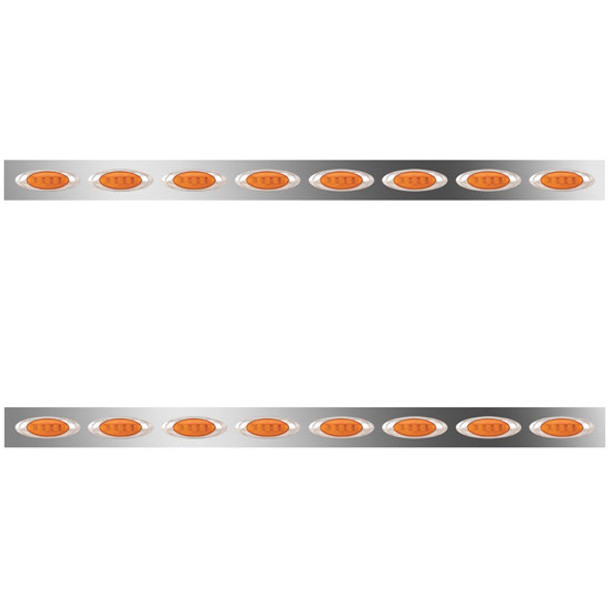 2.5 Inch Sleeper Panels W/ 16 P1 Amber/Amber LEDs For Peterbilt 386 W/ 70 Inch Sleeper