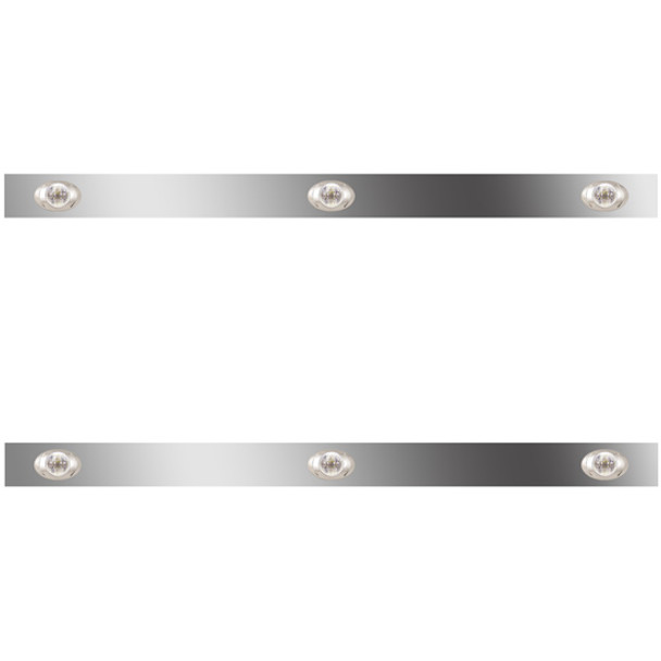 2.5 Inch Sleeper Panels W/ 6 P3 Amber/Clear LEDs For Peterbilt 386 W/ 36 Inch Sleeper