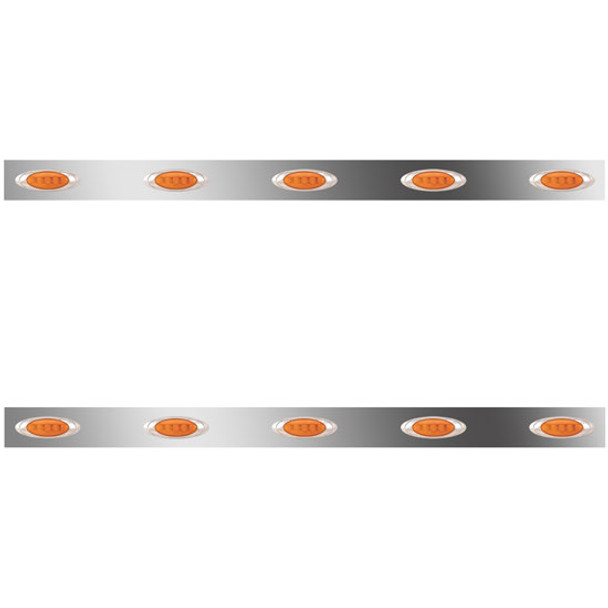 2.5 Inch Sleeper Panels W/ 10 P1 Amber/Amber LEDs For Peterbilt 386 W/ 48 Inch Sleeper