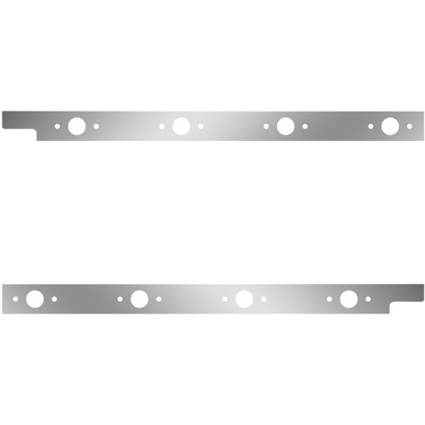 Stainless Steel Cab Panels W/ 8 P1 Light Holes For Peterbilt 567, 579 W/ Rear-Mount Exhaust