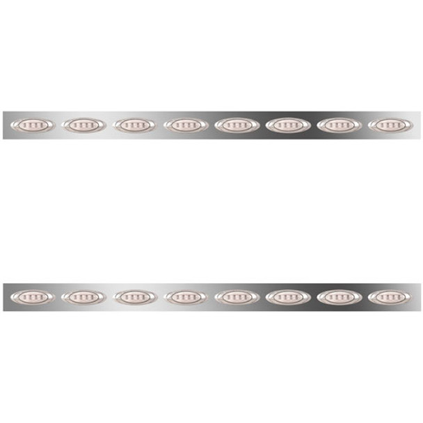 2.5 Inch Sleeper Panels W/ 16 P1 Amber/Clear LEDs For Peterbilt 386 W/ 70 Inch Sleeper