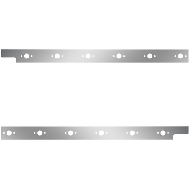 Stainless Steel Cab Panels W/ 12 P3 Light Holes For Peterbilt 567, 579 W/ Cab-Mount Exhaust