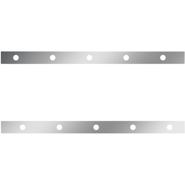 44 Inch Stainless Sleeper Panel W/O Extension W/ 10 - 3/4 Inch Light Holes For Peterbilt 567, 579