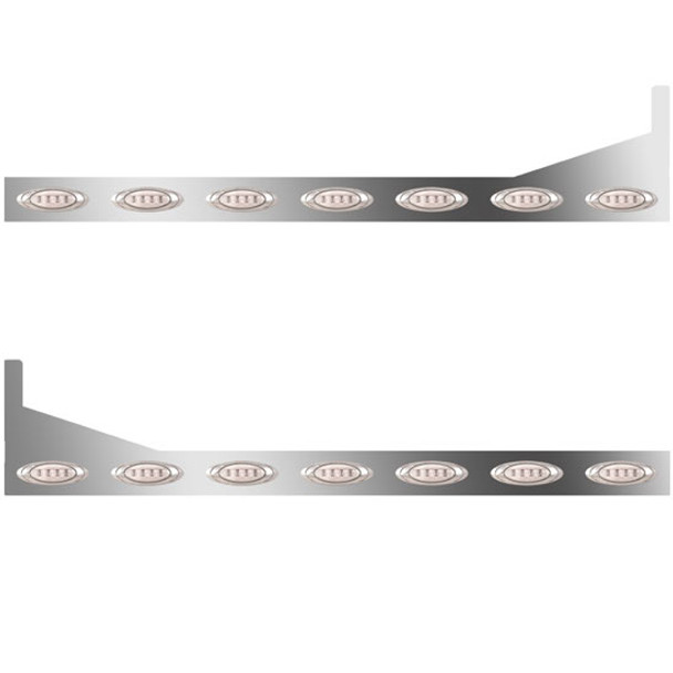 63/72 Inch Sleeper Panels W/ Extensions, 14 P1 Amber/Clear LEDs For Peterbilt