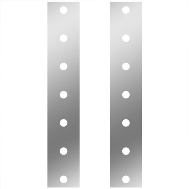 Stainless Steel Backlit Front Air Cleaner Panels W/ 14 - 3/4 Inch Light Holes For Peterbilt 379, 388, 389