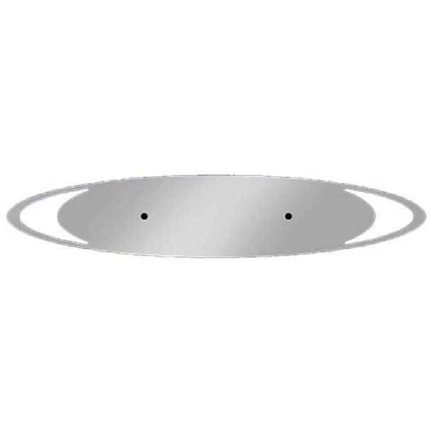 Stainless Steel Ellipse W/ Crescent Cutouts Hood Emblem Accent For Peterbilt 367, 378, 379, 388, 389