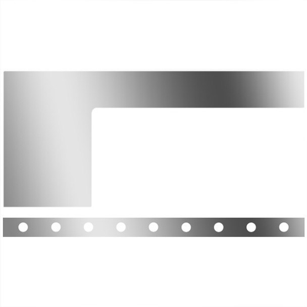 4 Inch Stainless Steel Cab/Cowl Panels W/ 18 - 3/4 Inch Round Downglow Light Holes For Peterbilt 389 131BBC