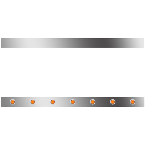 6.5 Inch Stainless Steel Sleeper Panels W/ 14 - 3/4 Inch Round Amber/Amber Downglow LEDs
