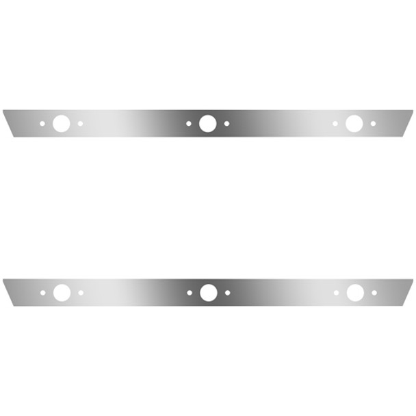 4 Inch Stainless Steel Cab Panels W/ 6 P1 Light Holes For Peterbilt 386 W/ Cab-Mount Exhaust