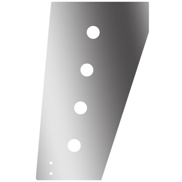 Stainless Steel Standard Cowl Panels W/ 8 - 3/4 Inch Round Light Holes For Peterbilt 359