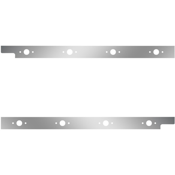 Stainless Steel Cab Panels W/ 8 P1 Light Holes For Peterbilt 567 SBA & 579 W/ Rear-Mount Exhaust
