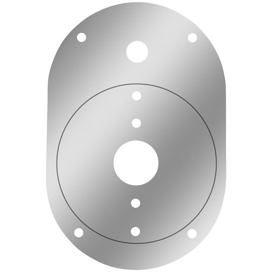 18 GA Stainless Steel Single Door Dome Light Plate W/ 1 Watermelon Light Hole For Peterbilt 389