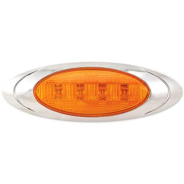 Magnum Oval Marker Light W/ Bezel - Amber LED / Amber Lens