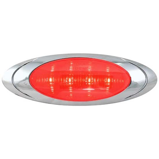 Magnum Oval Marker Light W/ Bezel - Red LED / Red Lens
