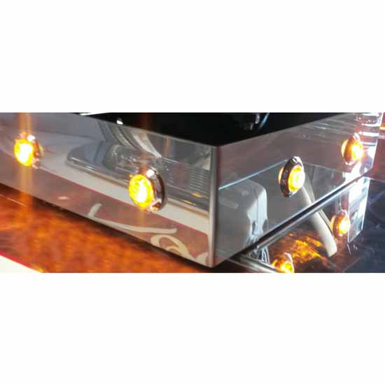 Stainless Steel Seat Base Covers W/ 8 - 3/4 Inch Light Holes