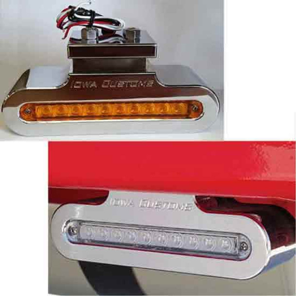 Chrome-Plated Aluminum Light Bracket W/ Amber LED & Amber Lens