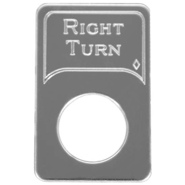 Rockwood Stainless Steel Right Turn Switch ID Plate For Kenworth