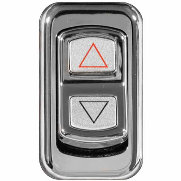 Rockwood Chrome Rocker Switch Cover For Engine Idle W/ Arrows For Peterbilt 2006-Newer