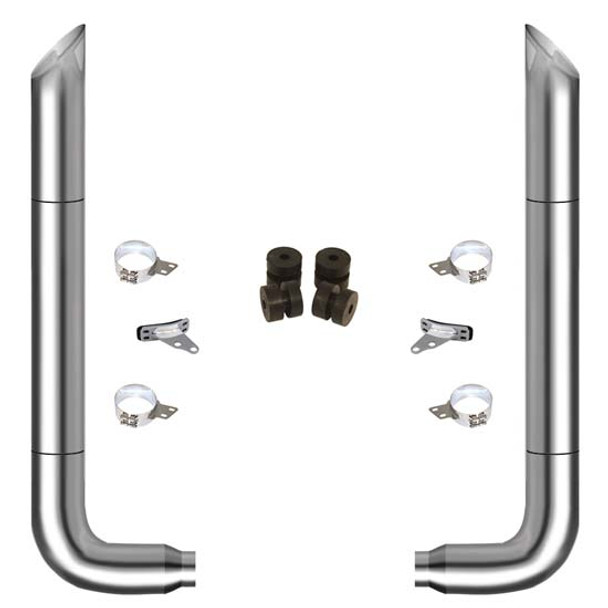 TPHD 6-5 X 96 Inch Chrome Exhaust Kit With Miter Stacks, Long 90s, 52 In. Spool  For Peterbilt 378, 379