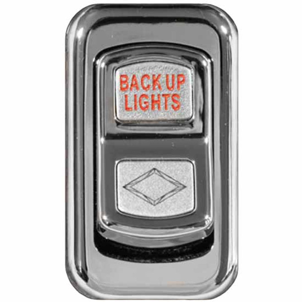 Rockwood Chrome Back Up Light Rocker Switch Cover For Peterbilt 2006-Newer