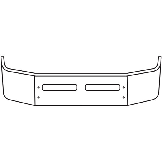 16 Inch Stainless Steel Bumper W/ Hook Holes Replaces Plastic Bumpers For Volvo VNL Gen I 1997-2003