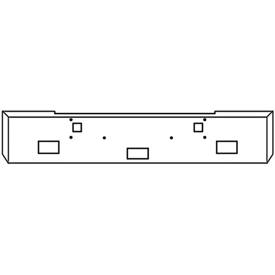 20 Inch Stainless Steel Boxed End Bumper W/ Rectangular Driving Or Fog Lights & Step/ Tow Holes For Kenworth