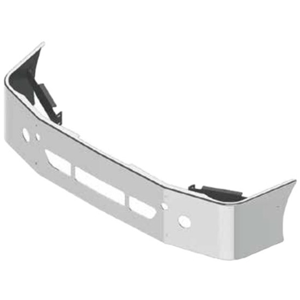 18 Inch Chrome Wrap Around Bumper W/ Tow, Vent, Fog Light Holes For Freightliner Century, Columbia