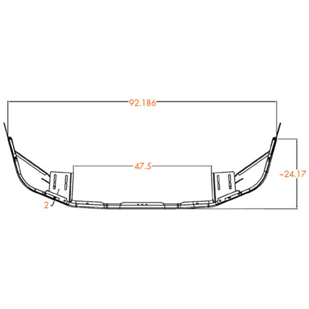 Chrome 14 Inch Bumper W/ Tow, Vent For Freightliner Cascadia 113, 125