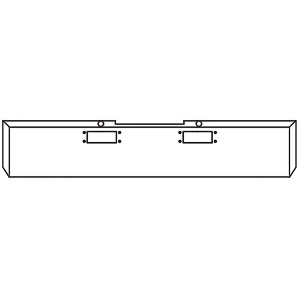 20 Inch Chrome Roadrunner Bumper W/ 45 Degree Mitered End, Tow Holes For Peterbilt 352, 359