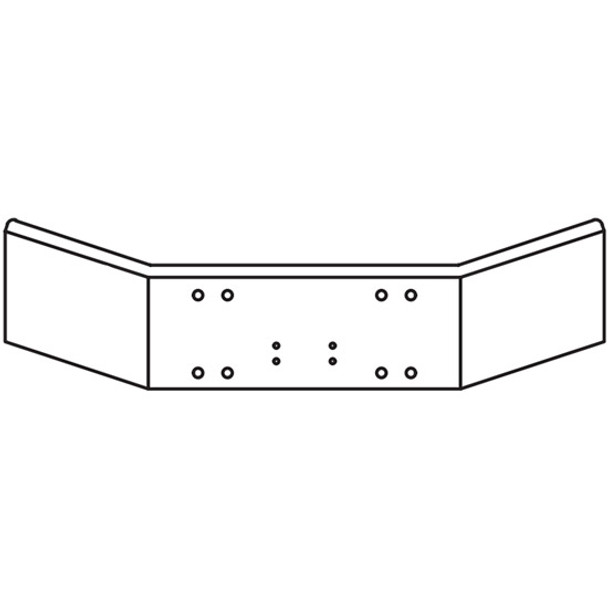 14 Inch Tapered Open End Bumper W/ Mounting & External Bolt-On Tow Hitch Holes For Kenworth 1986-2003