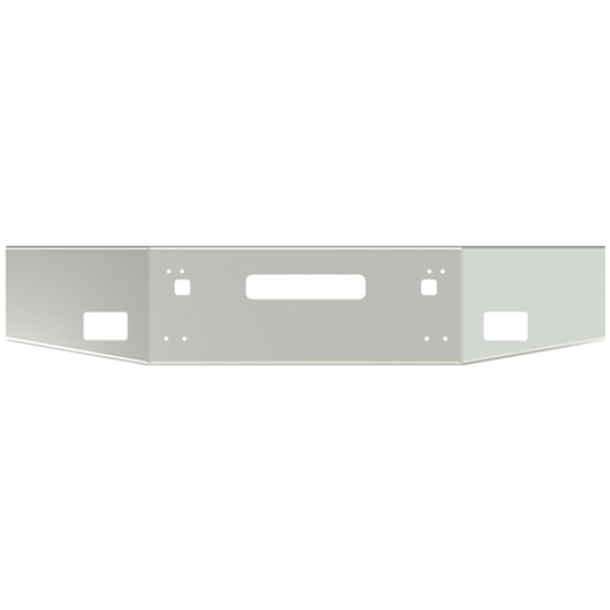 14 Inch Chrome Tapered Break Back Bumper W/ Tow, Vent & Square Fog Light Holes For Kenworth T800
