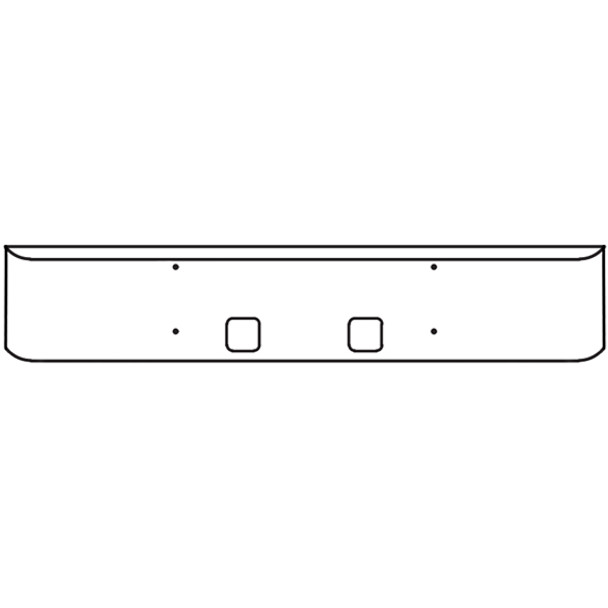 18 Inch Chrome Texas Rolled End Bumper W/ Step Holes For Western Star 4900