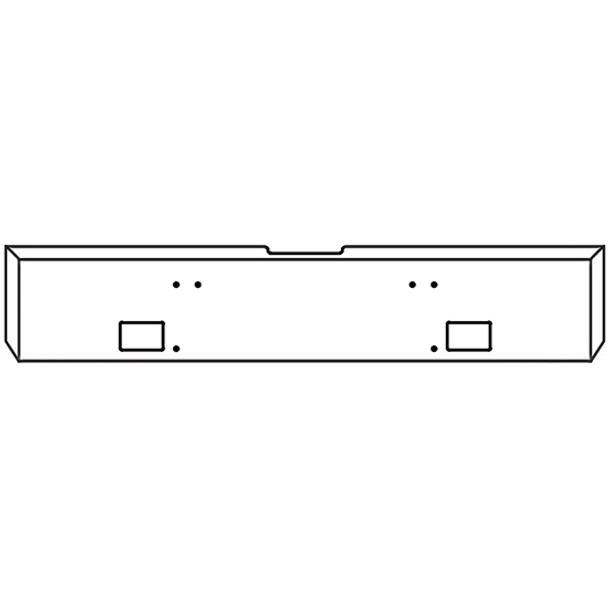 22 Inch Chrome Boxed End Bumper W/ Light Cutouts For Freightliner Classic XL 2008-2010