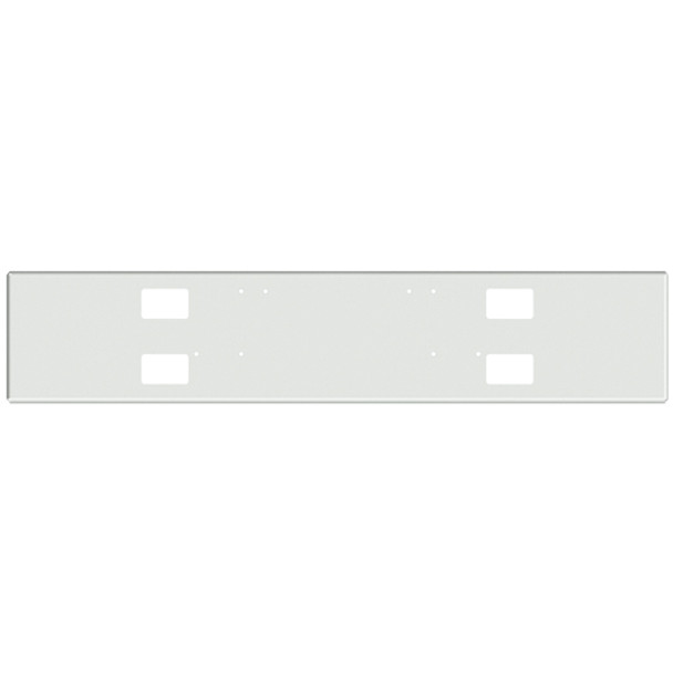 18 In. Chrome Texas Boxed End Bumper W/ Hook, Square Fog Light Holes For Freightliner Classic, FLC & COE 1984-1999