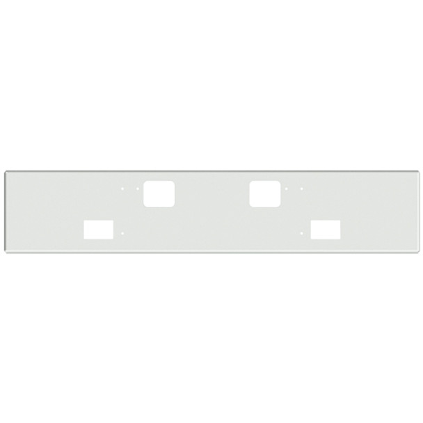 20 Inch Chrome Boxed End Bumper W/ Step, Square Fog Light Holes For Freightliner Classic