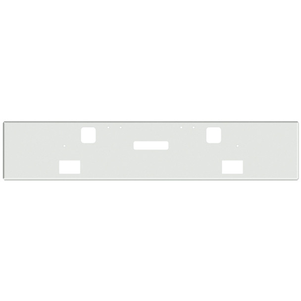 22 Inch Chrome Boxed End Bumper W/ Square Fog Light, Step, & Tow Holes For Freightliner Classic XL 2002-2007