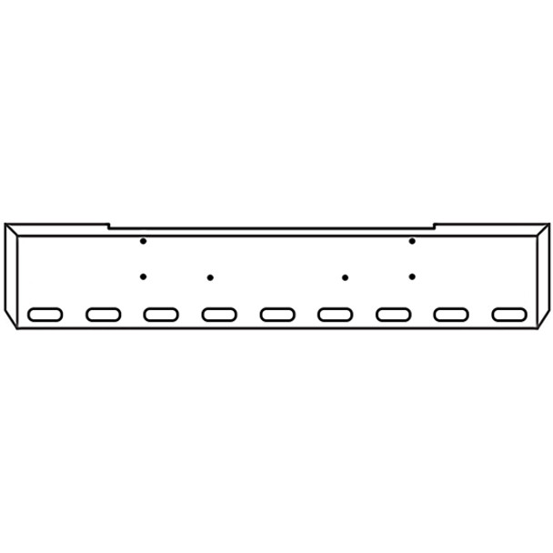 18 Inch Chrome Texas Mitered End Roadrunner Bumper W/ 9 Oval Light Holes