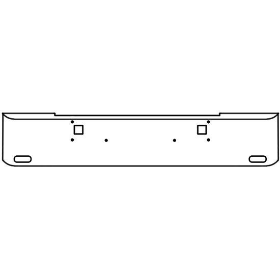 22 Inch Chrome Rolled End American Eagle Bumper W/ Tow, 2 Oval Light Holes For Kenworth W900B, W900L