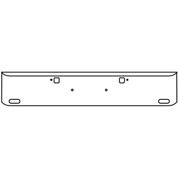 18 Inch Chrome Rolled End American Eagle Bumper W/ Tow, 2 Oval Light Holes For Peterbilt 367, 388, 389, 567