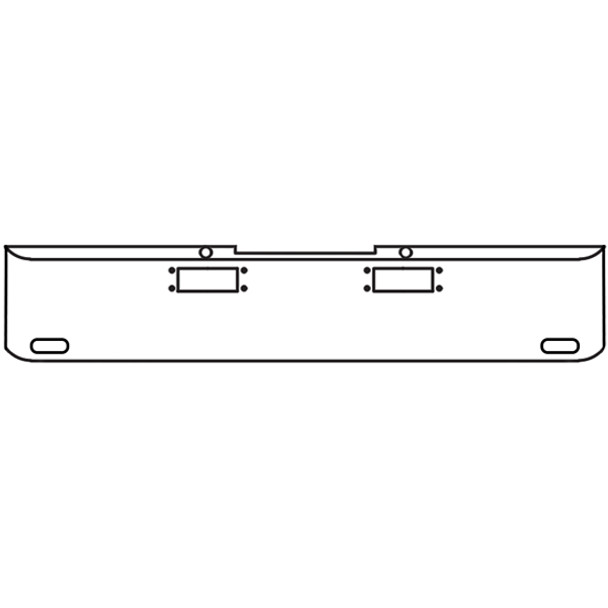 20 Inch Chrome Rolled End American Eagle Bumper W/ Tow, 2 Oval Light Holes For Peterbilt 352 & 359