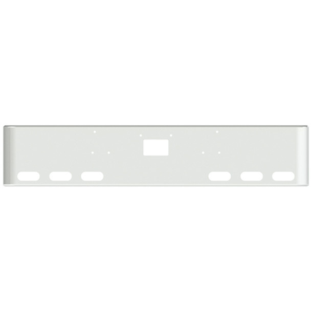 18 Inch Chrome Rolled End American Eagle Bumper W/ Tow, 6 Oval Light Holes For Peterbilt 378, 379