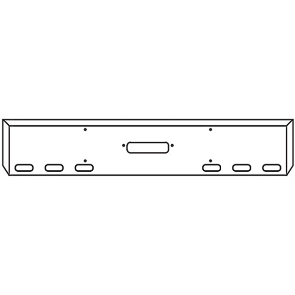 18 Inch Chrome Boxed American Eagle Bumper W/ Tow, 6 Oval Light Holes For Western Star 4900