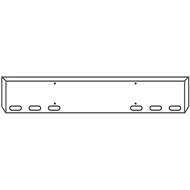 20 Inch Chrome Boxed End Bumper W/ 6 Oval Light Holes For Western Star 4900
