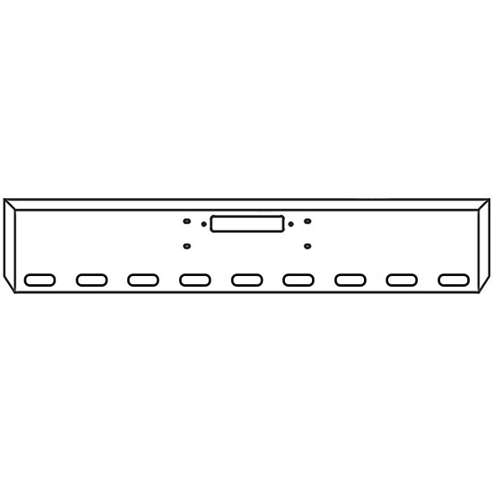 22 Inch Chrome Boxed American Eagle Bumper W/ Tow, 9 Oval Light Holes For Western Star 4900